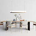 Modern Dining Table and Chair Combination 3d model