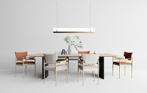 Modern Dining Table and Chair Combination 3d model