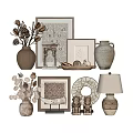 Minimalist Decorative Ornament Set With Vases Picture Frames Sculptures And Lamps For Home Decor
