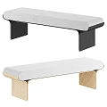 Modern Sofa Bench With Wooden Legs In Different Colors And White Cushion Tops
