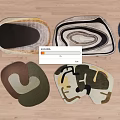 modern shaped carpet shaped carpet 3d model