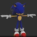 Blue Hedgehog Character With Arms Outstretched Yellow Belly White Gloves And Red Shoes