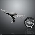 Sleek Motorcycle Frame Assembly With Seat Structure And Rear Wheel Design 3d model