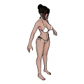 Woman in White Bikini Standing with Arms Naturally Hanging Pose