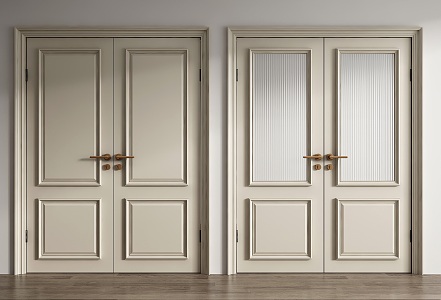 French double door 3d model