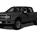 Ford F-150 Crew Cab Truck With Black Exterior And Large Wheels Design