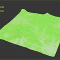 Snow Covered Mountainous Rocky Terrain Model With Square Shape And Detailed Features