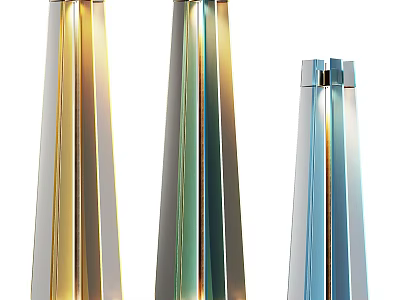 Modern Geometric Metallic Floor Lamps In Gold Green And Blue For Home Decor 3d model