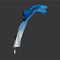 Elegant Blue And White Gradient Scarf With Silky Draped Design Fashion Accessory