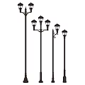 Different Styles of Outdoor Street Lamps with Black Pole and Decorative Designs