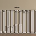 White Decorative Columns with Various Styles and Fluted Designs for Interior Decoration 3d model