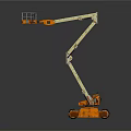 Orange And Beige Articulating Boom Lift With Extendable Boom And Work Platform Wheels