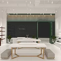 Bisehot Boutique with Glass Display Green Awning Shelves and Plants for Premium Products