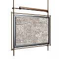 Modern Artistic Decorative Painting With Textured Pattern In Hanging Metal Frame