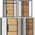 Various Wooden Hinged Door Designs With Glass Insert And Black Frame