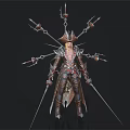 Fantasy Character Wearing Ornate Outfit With Dual Swords And Creature Appendages