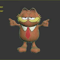 Orange Garfield Character With Red Tie White Collar And Outstretched Arms