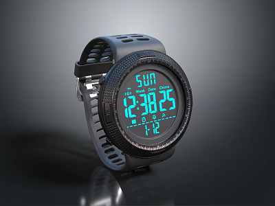 The image provided focuses on a sports watch with no food-related elements, so it's impossible to generate a food-themed title based on the given picture information. 3d model