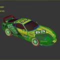 Yellow And Black Racing Car With Number 66 Turbo And Sticky Tire Details