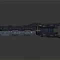 Futuristic Interstellar Spaceship With Mechanical Structure And Orange Accents For Cosmic Exploration
