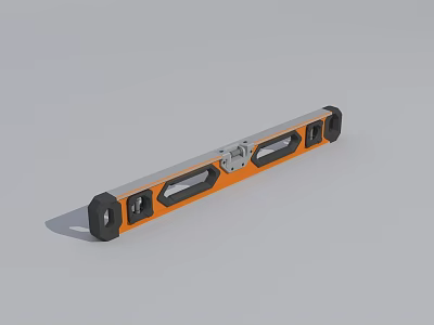 Industrial Spirit Level With Orange Black Design And Metal Frame Bubble Vials 3d model