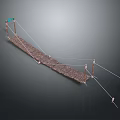 Rustic Bamboo Suspension Bridge With Rope Supports And Wooden Posts