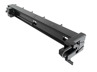 Black Heavy Duty Industrial Mechanical Component With Long Metal Sliding Structure 3d model