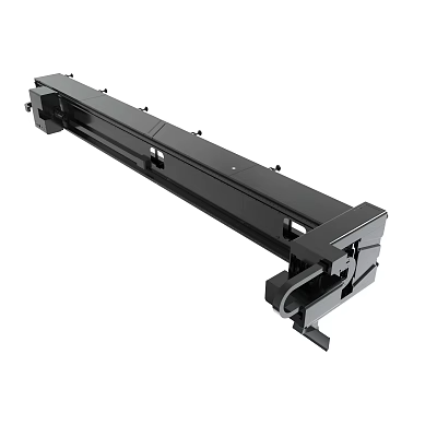 Black Heavy Duty Industrial Mechanical Component With Long Metal Sliding Structure 3d model