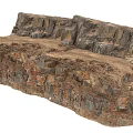 Natural Rock Formation With Layered Stone Structure And Earthy Surface 3d model