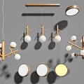 Nordic Lamps Combination Log Chandelier Ceiling Lamp Combination 3d model