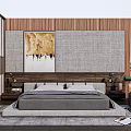 Modern Background Double Bed Simple 3d model