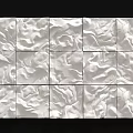 Decorative White Wavy Texture Panels Combined Wall Design Against Black Background 3d model