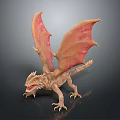 3D Dragon Game Movie Character with Spread Wings Sharp Claws and Detailed Design
