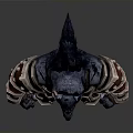 Wolfman Warrior Character in Decorative Armor with Red White Accents Spiked Shoulders and Leather Belt