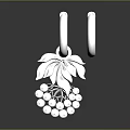 Silver Hoop Earrings With Grape And Leaf Decoration Fashionable Jewelry Accessory Design