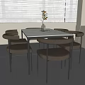 Modern Dining Table and Chair Combination 3d model