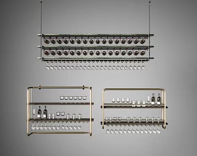 Modern Wine Rack Metal Wine Rack 3d model