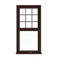 Durable Dark Frame Casement Window With Upper Grid Panes And Large Glass Panel 3d model