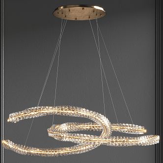 Light Luxury Crystal Chandelier 3d model