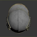 Warrior Helmet With Silver Metallic Surface Golden Decorative Bands And Retro Side Protectors