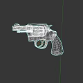 Classic Revolver Firearm With Wooden Grip And Polished Metal Body Design