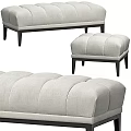 Light Gray Upholstered Sofa Bench With Padded Design And Black Wooden Legs