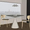 Modern Dining Table and Chair Combination 3d model