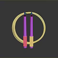 Purple Handle Jump Rope With Transparent Cable For Fitness Training