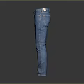 Men's Blue Straight Leg Jeans With Orange Belt And Stylish Casual Design