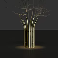 Modern Illuminated Tree Structure With Glowing Lines And Ambient Lighting