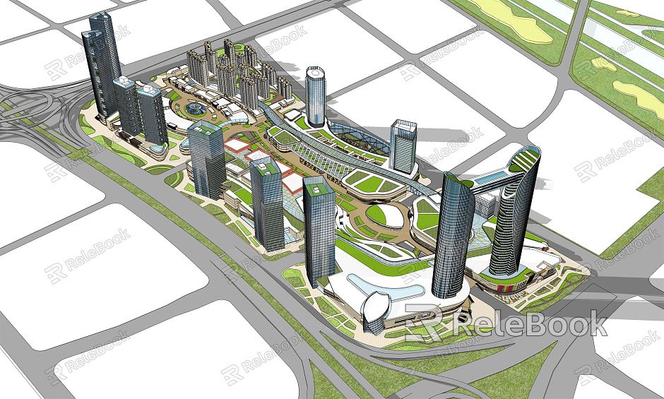 modern aerial view aerial view planning model