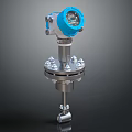Industrial Precision Measurement Gauge With Blue Display And Stainless Steel Flange Base