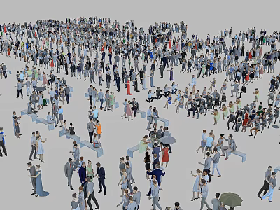 Modern Characters Dancers Dancers Restaurant Waiters Coffee Drinkers Party Banquet Crowds 3d model