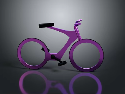 Purple Bicycle With Modern Sleek Frame And Reflective Surface Design 3d model